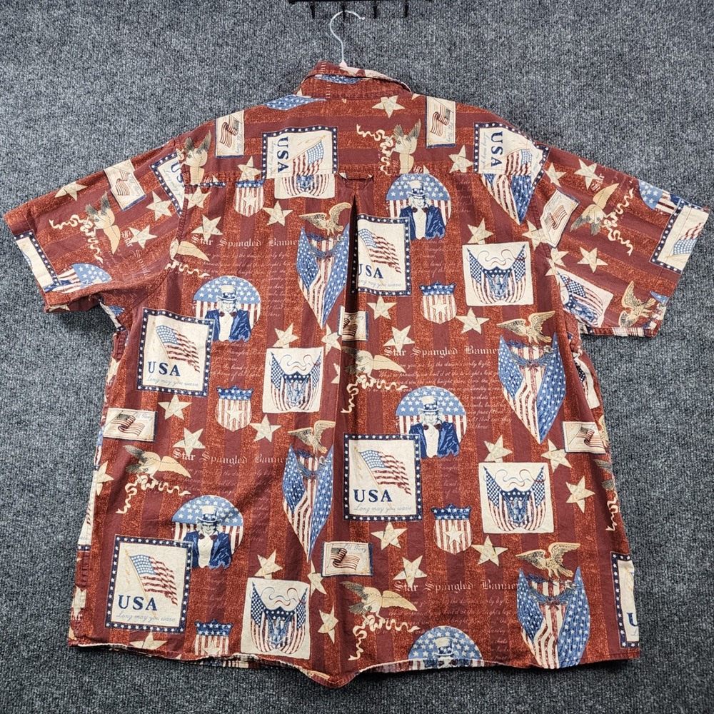 Clearwater‎ Outfitters Men Y2K Patriotic Americana USA Flag Shirt Size XXL - Picture 7 of 9